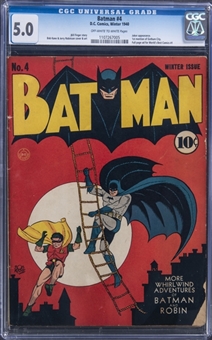 1940 D.C Comics (Batman) #4 - CGC 5.0 Off-White to White Pages